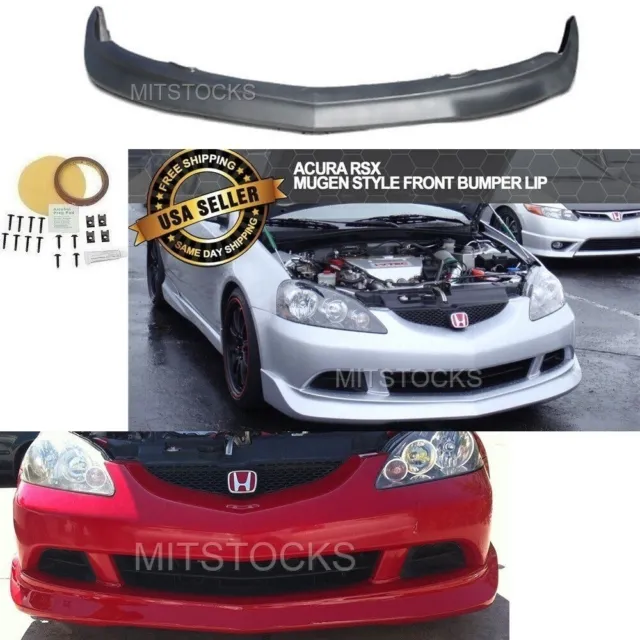 For 05 06 Acura RSX DC5 Mugen Style ADD-ON Front Bumper Lip Chin Spoiler PU