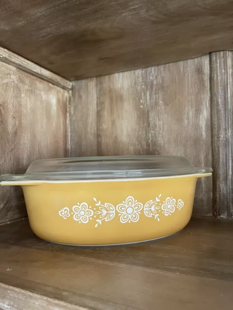 pyrex butterfly gold casserole