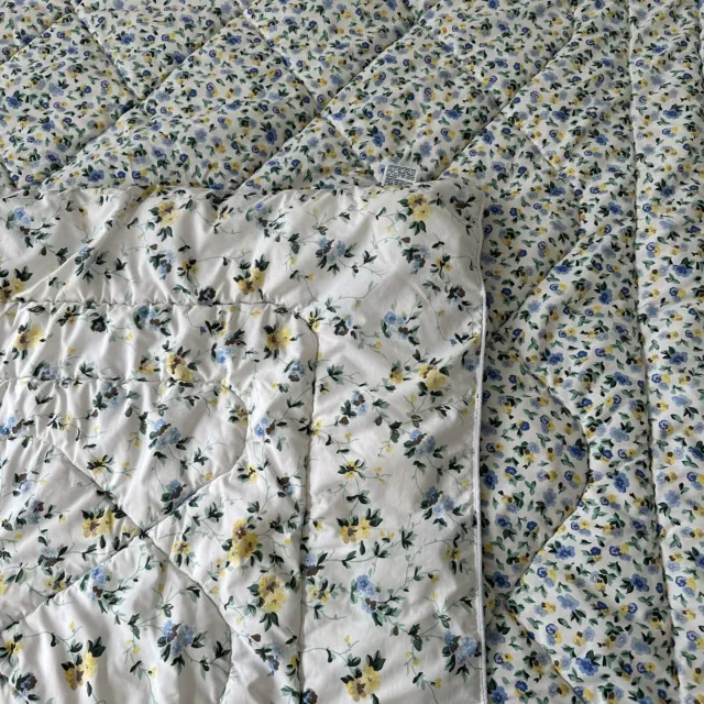 Vintage Laura Ashley Polyanthus Priory Reversible Comforter Twin Pansy Violet