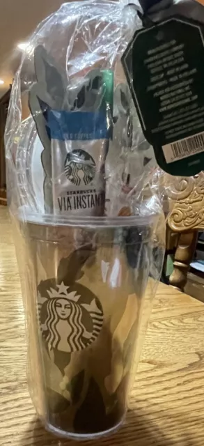 NEW Starbucks 16oz Acrylic Cold Cup Straw Lid Tumbler Goodies Gift Set 2020 New