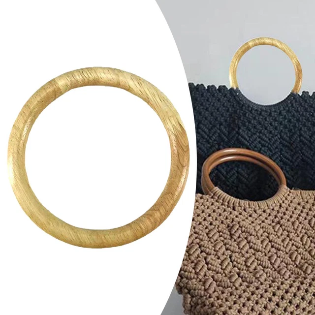 Handbag Handles Wooden DIY Handmade Accessory for Purse Making Beach Bag