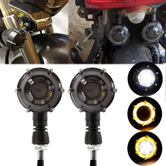 Motorcycle LED Bullet Blinker Turn Signal Light For Bobber Chopper Cruiser Amber