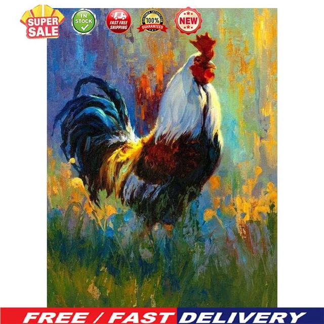 Kits de pintura al óleo de gallo por números lona hágalo usted mismo imagen para adultos niños manualidades