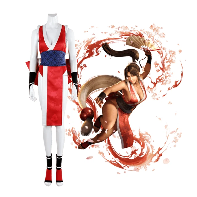 Street Fighter 6 Mai Shiranui Red Set White Robe Outfit 3 Cosplay Costume