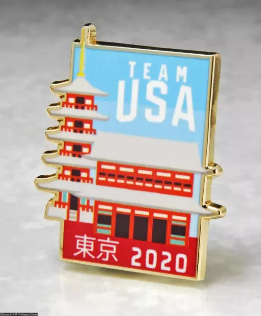 Olympic Spille Distintivo 2020 Tokyo Giappone Team USA Noc Patriottico Pagoda