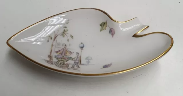 Vintage Heinrich & Co Selb Bavaria Germany Dish Gold Trim c1945-76 Paris Scene