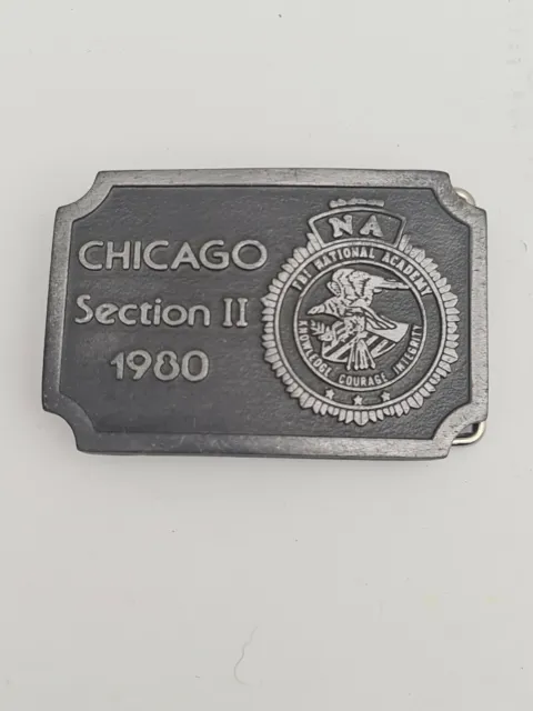 Vintage 1980 Original Chicago Fbi National Academy Belt Buckle