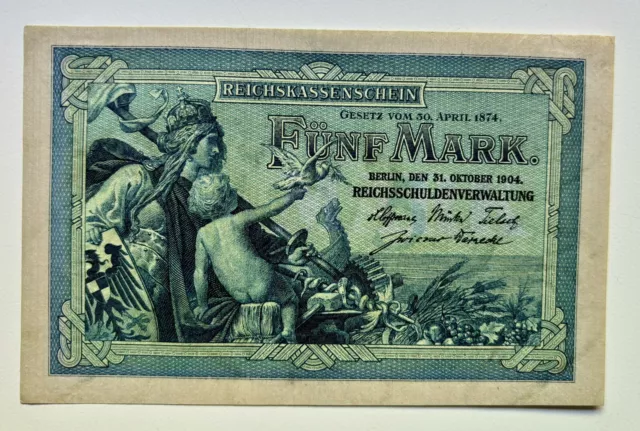 Billete ALEMANIA 5 Marcos 1904  . Mark.  SC / UNC