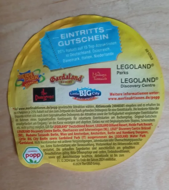 Gutschein 25 % bis zu 4 Pers. Coupon Heide Park Gardaland Legoland Mad. Tussauds