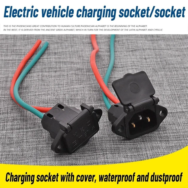 48V with 12AWG Cable Charging Socket Battery Connector Plug Scooter Bike Parts