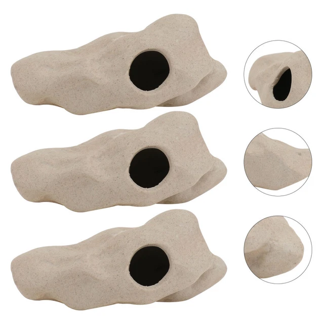 3 Pcs Ceramic Shrimp House Aquarium Fish Shelter Hideaway Tank Shelters Animal