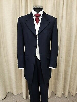 Men's Navy Edwardian Coat, Ideal for Weddings, Formal Wear, Prom, Fancy Dress.