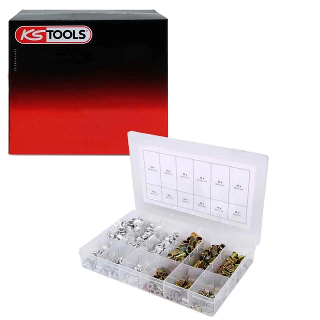 KS Tools Alluminio Acciaio Madrevite Einnietmutter Set 300-tlg Rivetto Cieco