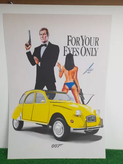 CITROEN 2CV JAMES BOND -  affiche poster