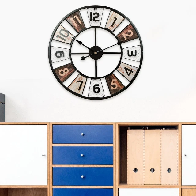 Creative Grande Horloge Murale Horloges Murales 24 Pouces Circulaire Cadre En 3