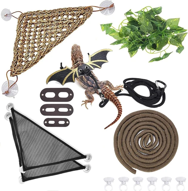 Bearded Dragon Tank Accessories Lizard Hammock Climbing Jungle Vines Adjustable