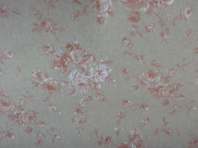Vintage Linen Petite Faded Rose Pink/Red 140cm/54" Curtain/Craft Fabric