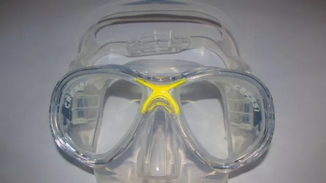 Cressi Taucherbrille Perla gelb Tauchermaske Maskenband Silikon
