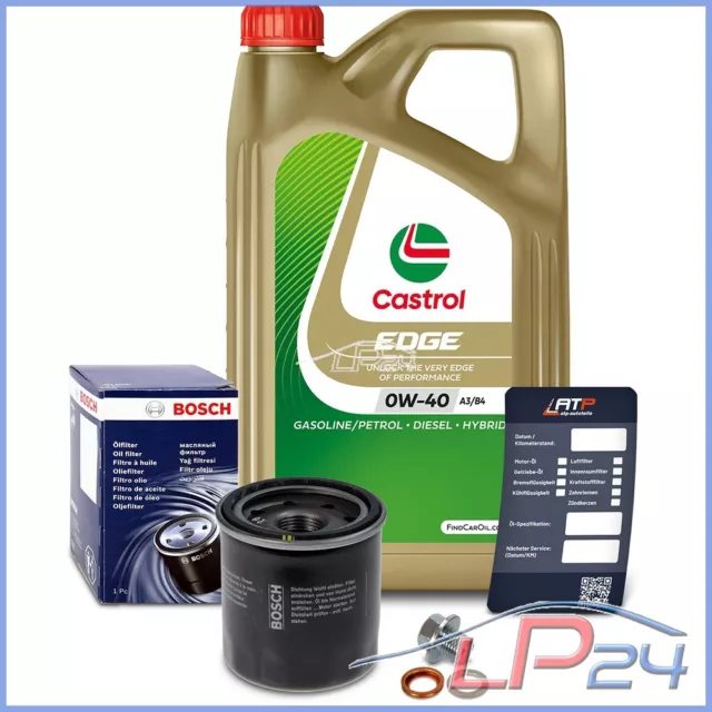 Bosch Filtre À Huile+5 L Castrol Edge Fst 0W-40 Pour Infiniti Fx 35 Allrad 06-08