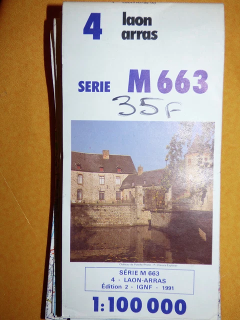 Carte IGN  serie M663  4 laon arras  1991*