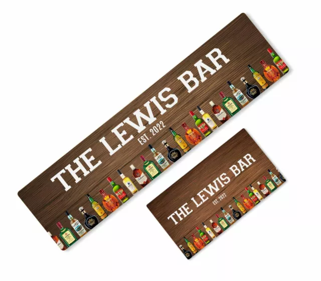 Personalisierte Bar Runner jede Text Biermatte ideal Zuhause Pub Café Anlass 401