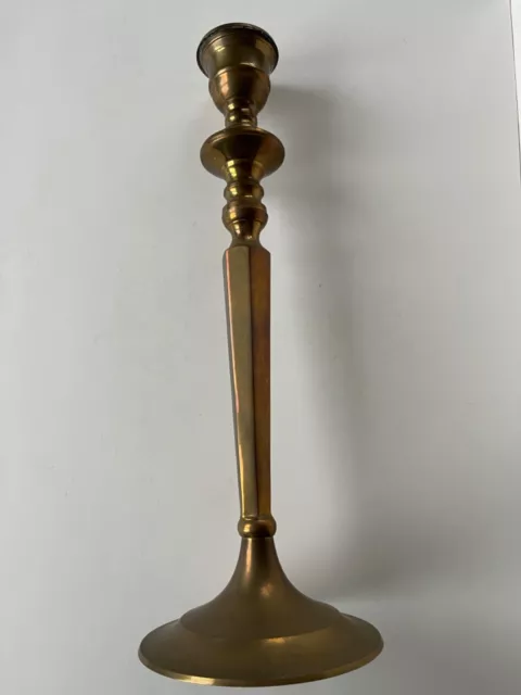 Messing Kerzenhalter, sehr drkorativ, antik, 39,5 cm hoch, 992 Gramm