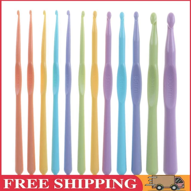 12pcs Hooks Needles DIY Craft Plastic Handmade for Arthritic Hands Knitting Tool