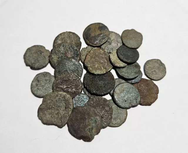 Lot of 25 Ancient Roman Bronze Coins Low Quality No Detail Empire Hoard 25A1