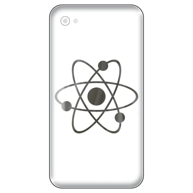 4 Aufkleber Tattoo 5cm chrom Big Bang Atom Symbol Handy smartphone Deko Folie