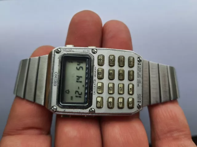 Vintage Digital lcd Seiko C515-5000 Calculator Memory Watch