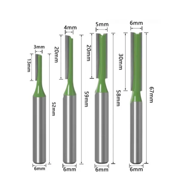 Set taglierine per fresatura incisione gambo lunga durata 6 mm 4 pz punta per in
