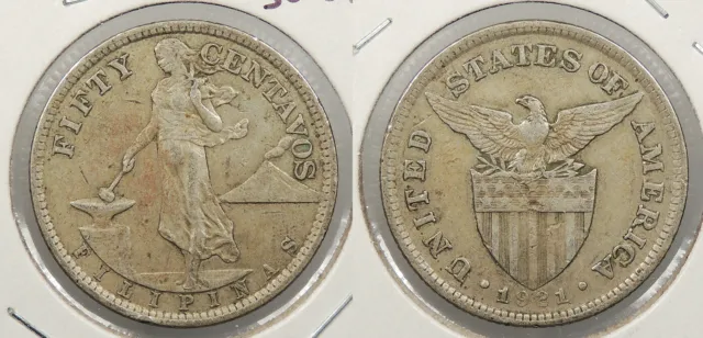 PHILIPPINES 1921 50 Centavos #WC94539