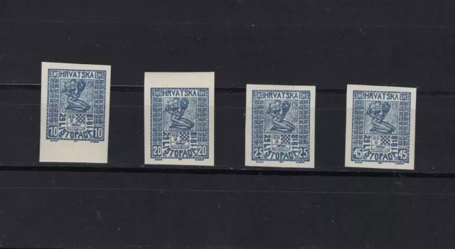 Yugoslavia Croatia SHS 1918 - complete imperforated set in another colors !