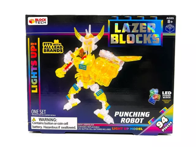 Blocks Tech Lazer Color Changing LED Building Blocks Punching Robot 94 Pieces