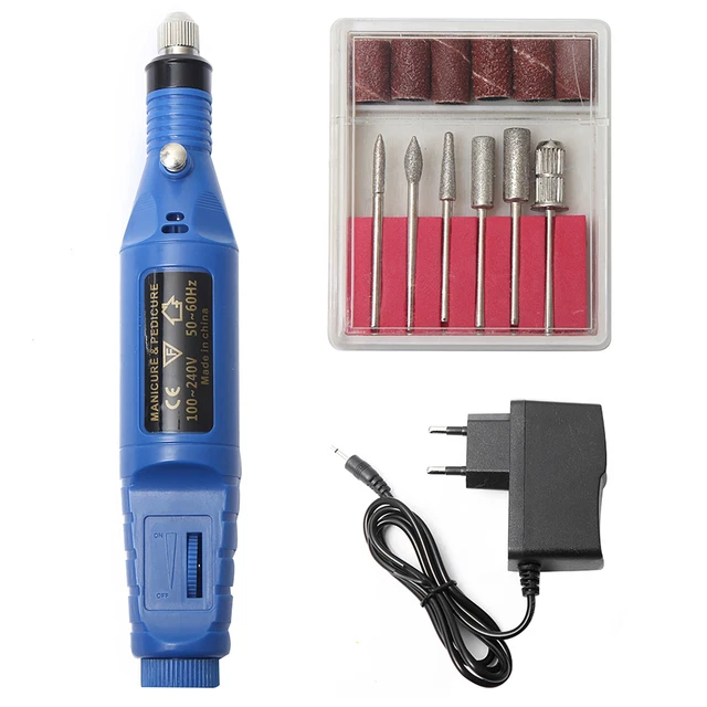 1 set penna levigatura unghie pratica trapano elettrico portatile plastica