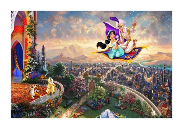 Disney Aladdin Cartoon Painting Large Wall Art Framed Canvas Picture 20x30"
