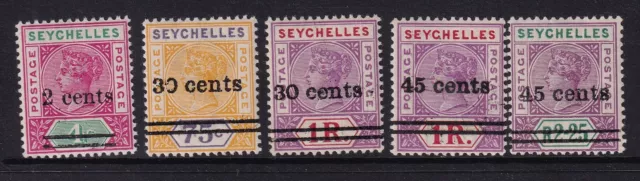 SEYCHELLES  SG41-45, 1902 complete set, MNH