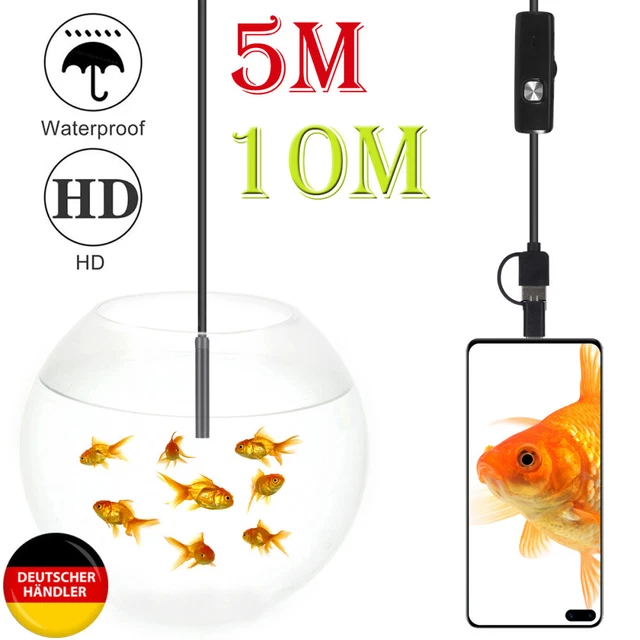 Telecamera di ispezione endoscopio USB 5-10 M LED endoscopio IP67 per cellulare iPhone Android