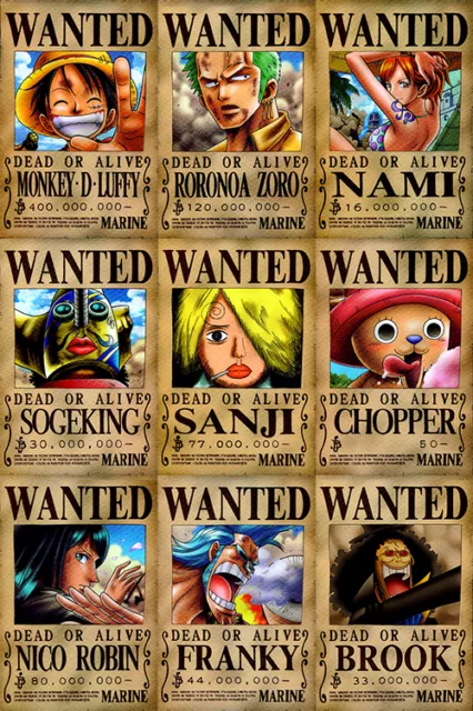 Brook Wanted Poster One Piece Poster for Sale by One Piece Bounty Poster