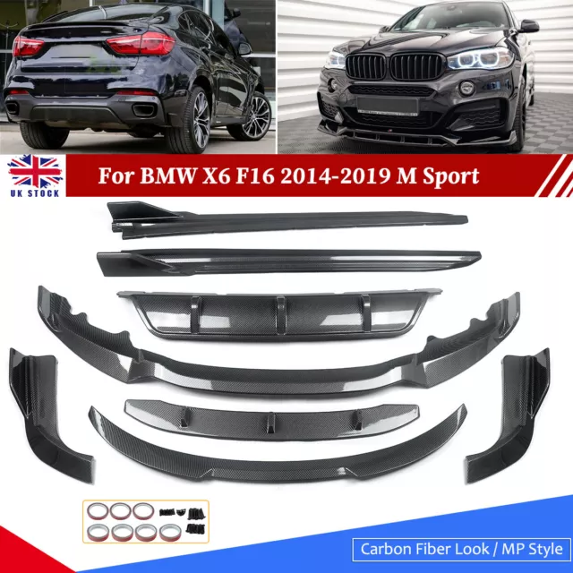 FOR BMW X6 F16 X6M Style Bodykit Body Kit Front Lip Side Skirt