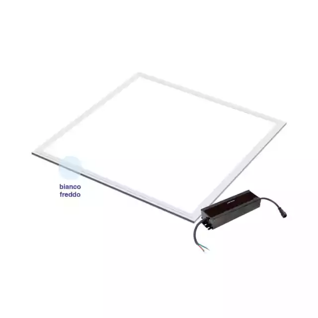 PANNELLO LED 60x60 45W QUADRATO INCASSO LUCE FREDDA UFFICIO LOCALE PLAFONIERA...