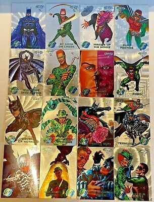 1995 DC Comics Batman Forever Metal Silver Flasher Cards Complete Your Set,Pik 1