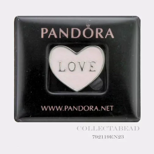 Authentic Pandora Silver Medium Love Heart Plate Enamel Petite 792119EN23