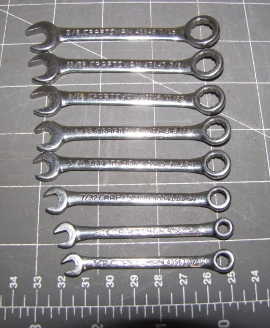 CRAFTSMAN IGNITION COMBINATION WRENCH SET 5/32 to 7/16"  - Lot SN 233