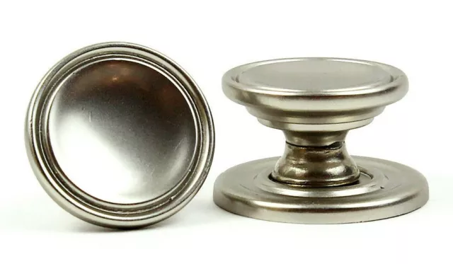 Nickel Knob with Backplate Vintage Cabinet Hardware Satin Nickel KPT