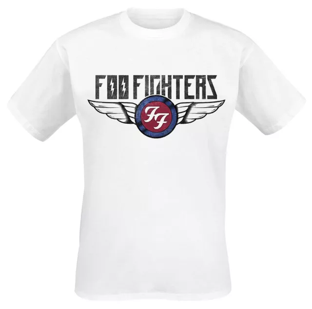 Foo Fighters Men's Flash Wings T-Shirt White Large White