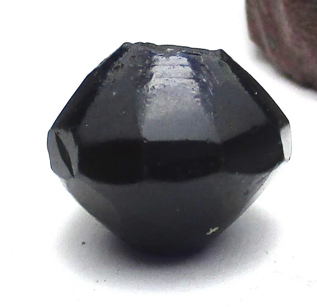 RARE WELL WORN OLD TRANSLUCENT COBALT BOHEMIAN VASELINE ANTIQUE BEAD 14mm x 16mm