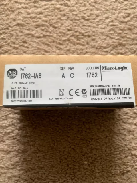 NEW Open Box AB 1762-IA8 /A MicroLogix 8 Pt 120V AC Input Module 1762IA8