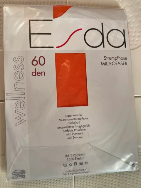 Superweiche farbige Strumpfhose, 60DEN von Esda in NeonOrange in 38/40