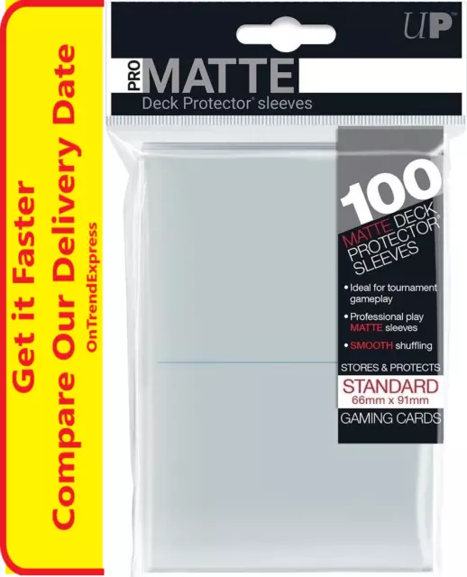 Ultra PRO Pro-Matte Deck Protector Sleeves Standard Card CLEAR 100ct 66 x 91mm